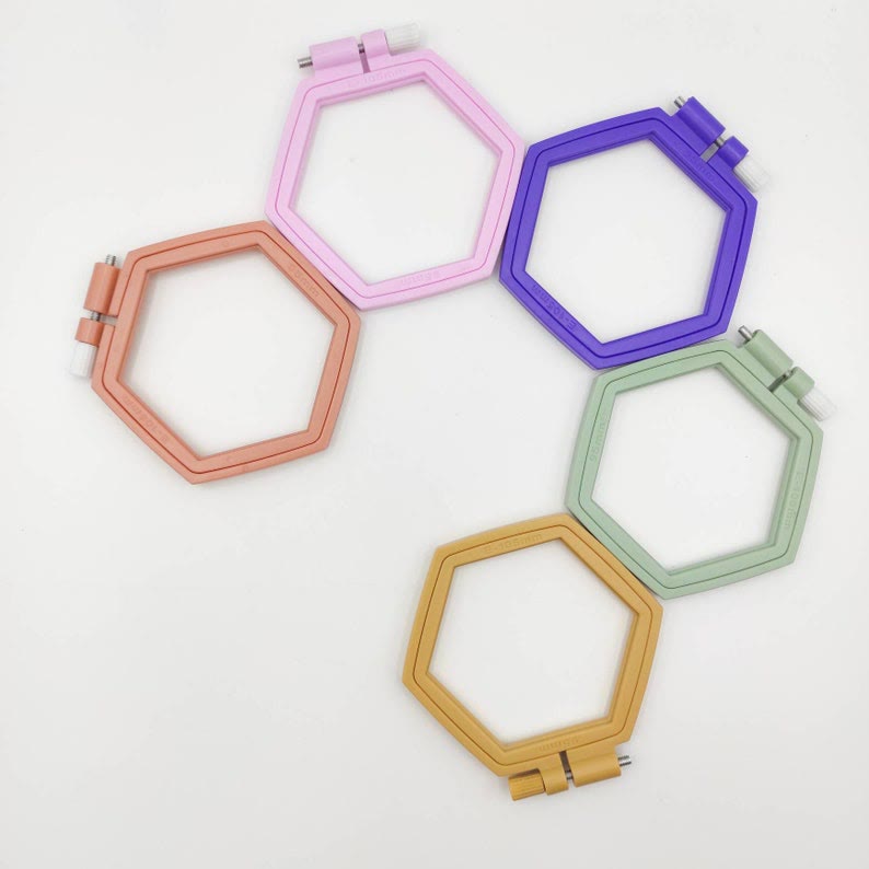 Small Hexagon Embroidery Plastic  Hoop - Colourful Stitch Frames | Perfect Frame For Stitchwork - image 5