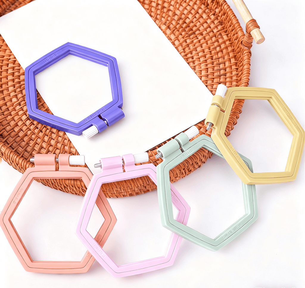 Small Hexagon Embroidery Plastic  Hoop - Colourful Stitch Frames | Perfect Frame For Stitchwork - image 1