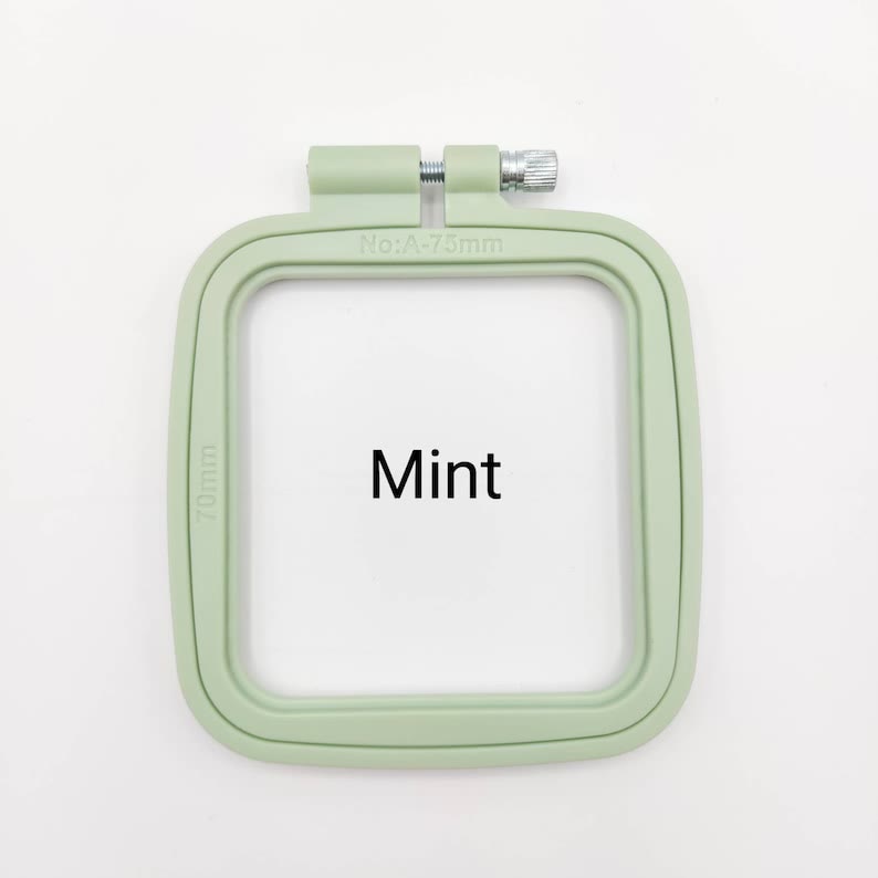 Small Square Embroidery Plastic Hoop - Diy Needle Artcraft Frame | Nice For Small Size Stitch Project  - Mint - 2pcs - image 4