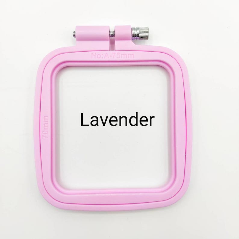 Small Square Embroidery Plastic Hoop - Diy Needle Artcraft Frame | Nice For Small Size Stitch Project  - Lavender - 2pcs - image 8