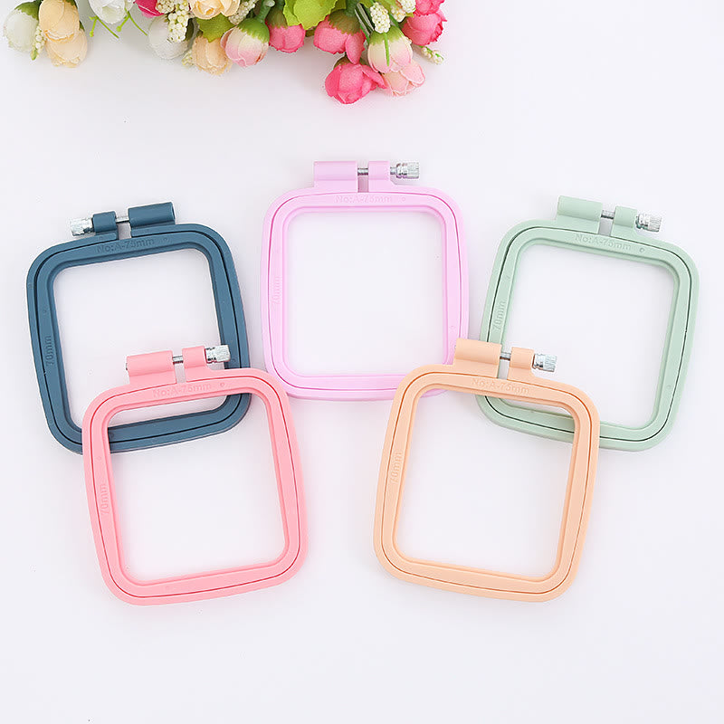 Small Square Embroidery Plastic Hoop - Diy Needle Artcraft Frame | Nice For Small Size Stitch Project  - image 9