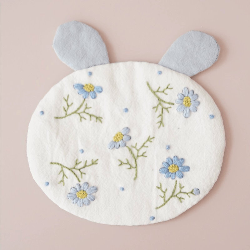 Embroidery Rabbit Coasters Kit | Creative Handmade Craft | Unique Home Decoration - Daisy - White - image 8