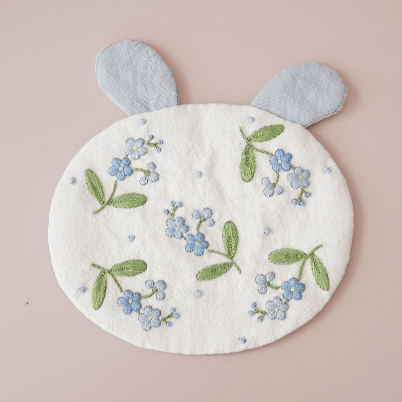 Embroidery Rabbit Coasters Kit | Creative Handmade Craft | Unique Home Decoration - Lily of the Valley - White - image 7