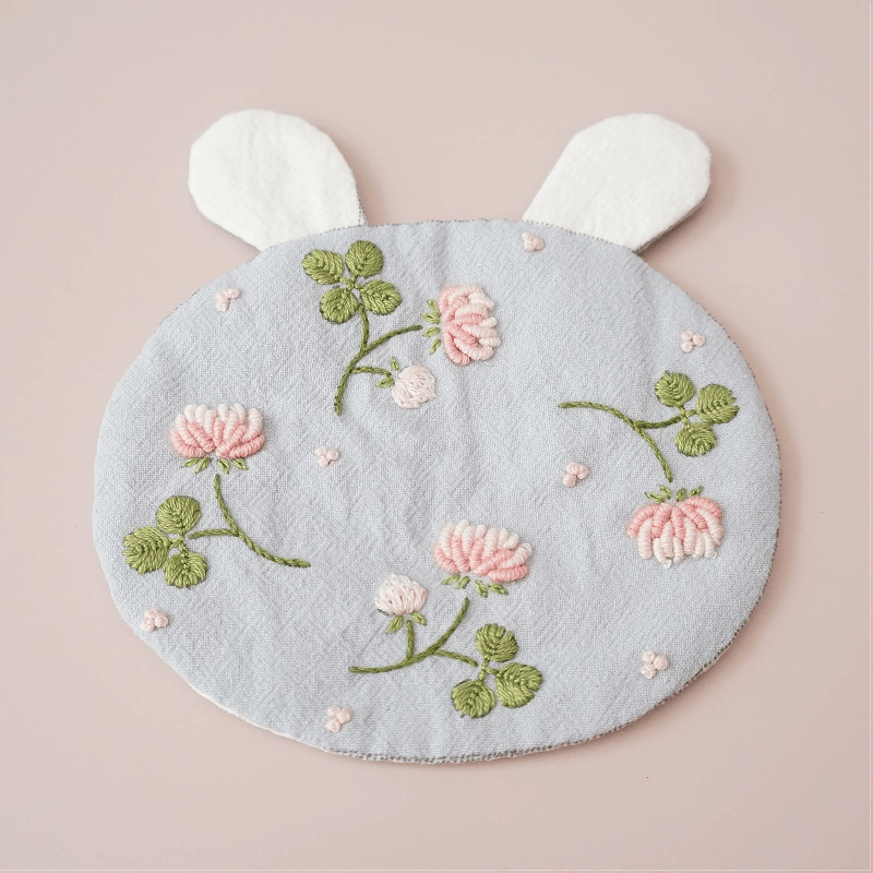 Embroidery Rabbit Coasters Kit | Creative Handmade Craft | Unique Home Decoration - Clover - Blue - image 5