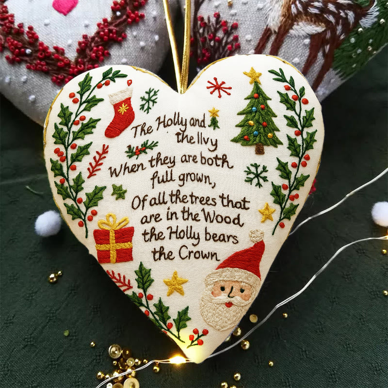 Rubbyoo Heart Embroidery Kit - Christmas Carol | Diy Christmas Ornament | Nice Gift For Friend - image 3