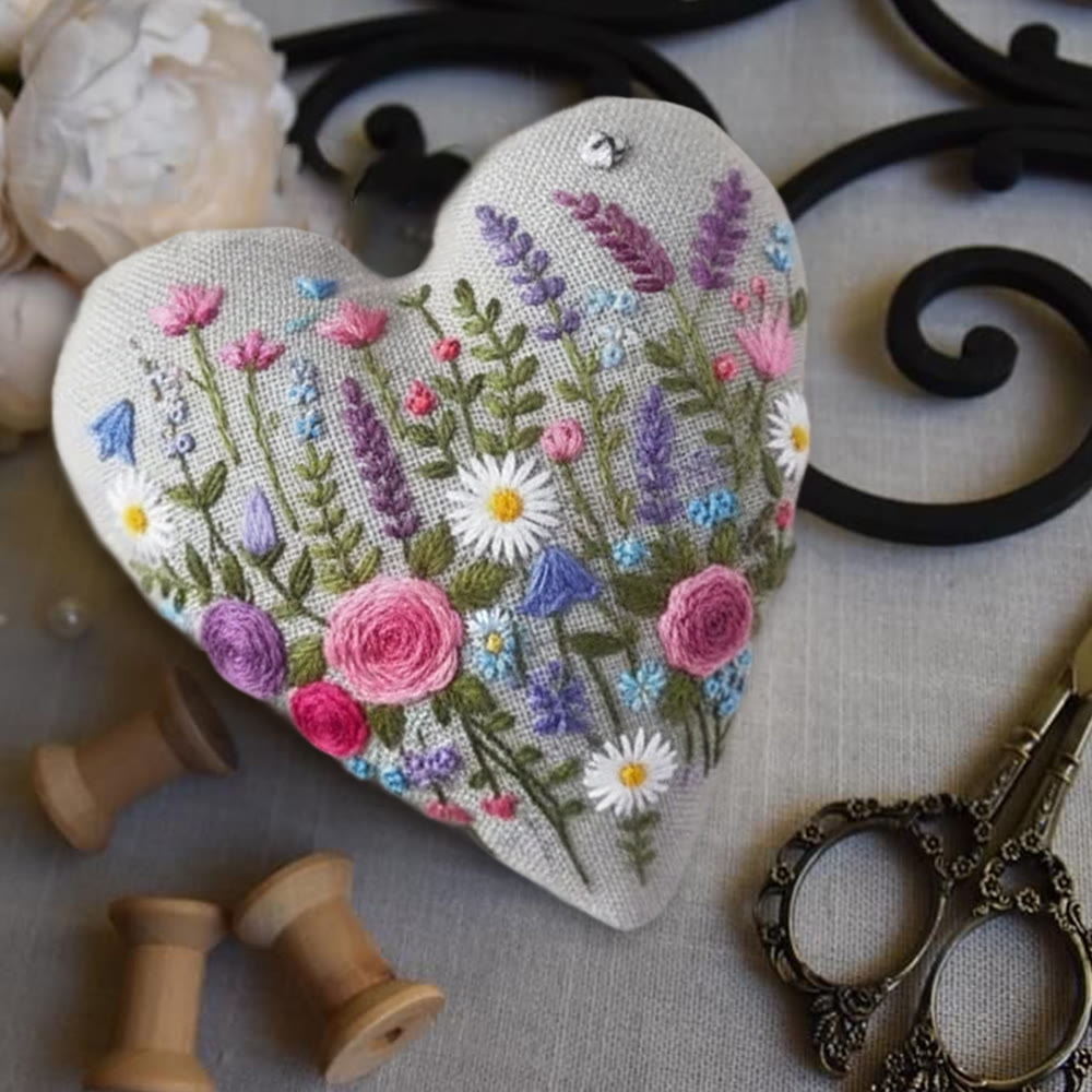 Rubbyoo Heart Embroidery Kit - Charming Flower | Unique Hanging Art | Perfect Handmade Craft For Her  - image 4