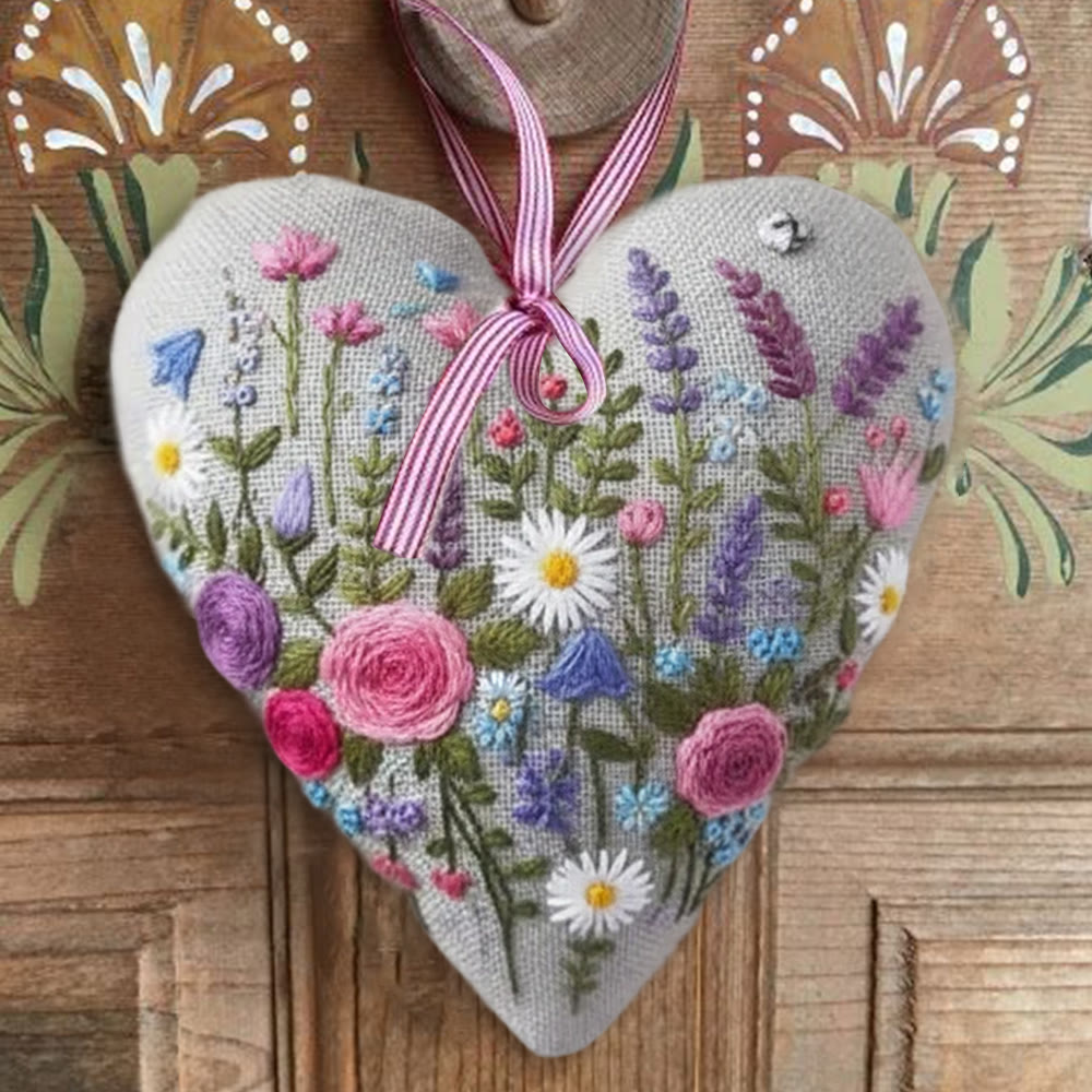 Rubbyoo Heart Embroidery Kit - Charming Flower | Unique Hanging Art | Perfect Handmade Craft For Her  - image 5