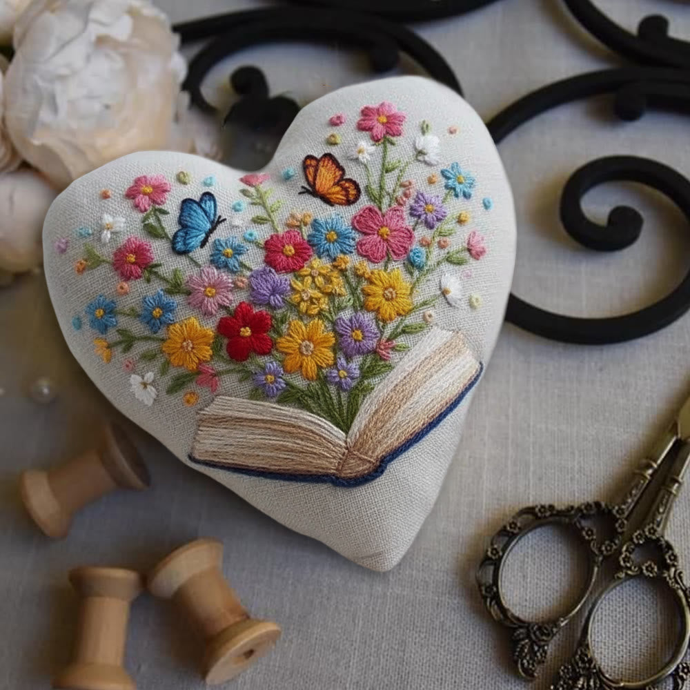 Rubbyoo Heart Embroidery Kit - Floral Book | Diy Stitch Art | Nice Gift For Book Lovers  - image 7