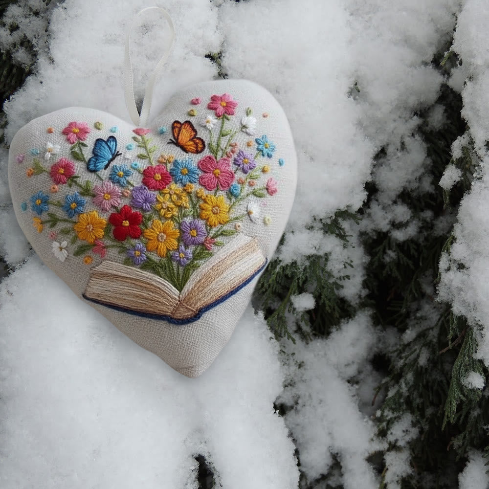 Rubbyoo Heart Embroidery Kit - Floral Book | Diy Stitch Art | Nice Gift For Book Lovers  - image 8