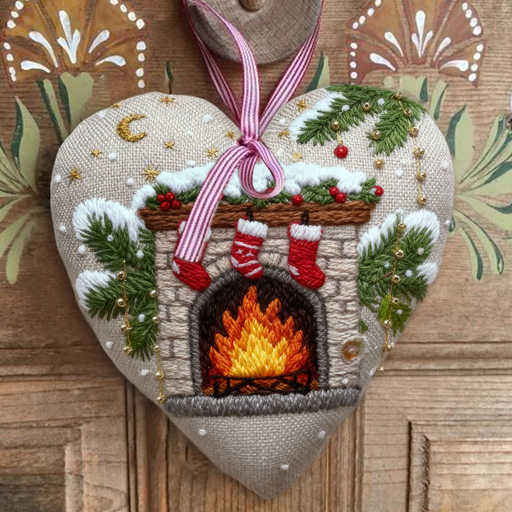 Rubbyoo Heart Embroidery Kit - Christmas Mantelpiece | Diy Christmas Tree Decor | Personalized Handmade Art - image 4