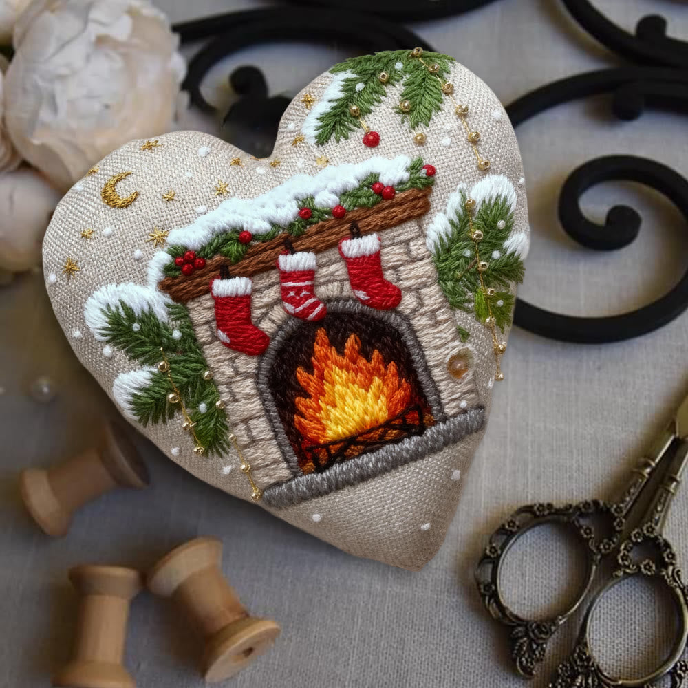 Rubbyoo Heart Embroidery Kit - Christmas Mantelpiece | Diy Christmas Tree Decor | Personalized Handmade Art - image 5