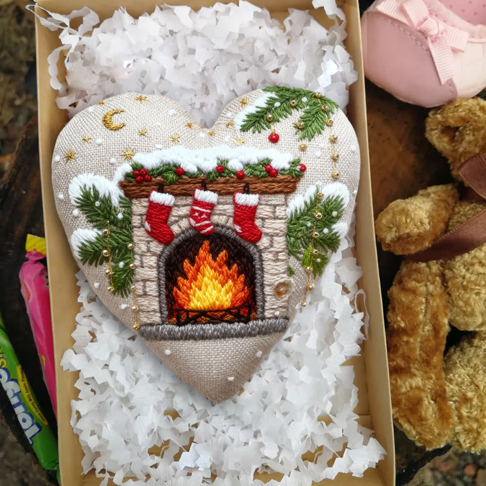 Rubbyoo Heart Embroidery Kit - Christmas Mantelpiece | Diy Christmas Tree Decor | Personalized Handmade Art - image 8