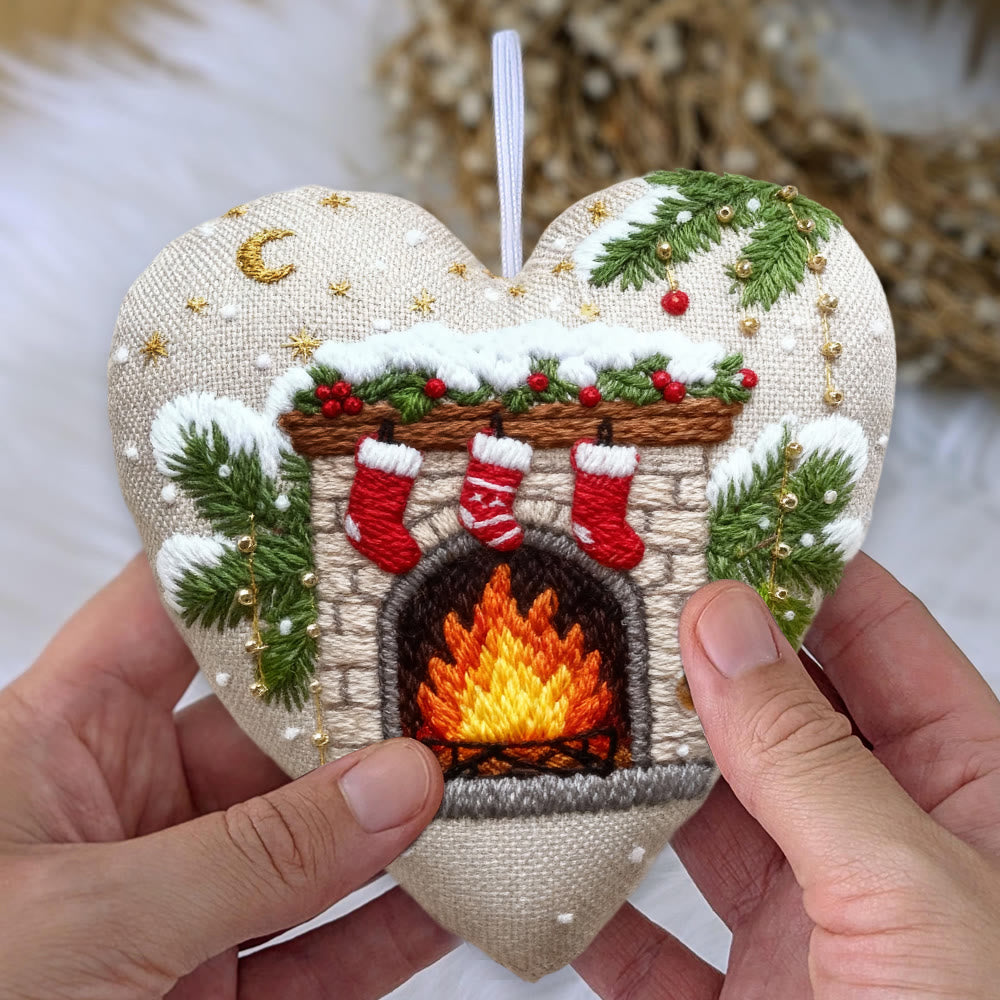 Rubbyoo Heart Embroidery Kit - Christmas Mantelpiece | Diy Christmas Tree Decor | Personalized Handmade Art - image 2