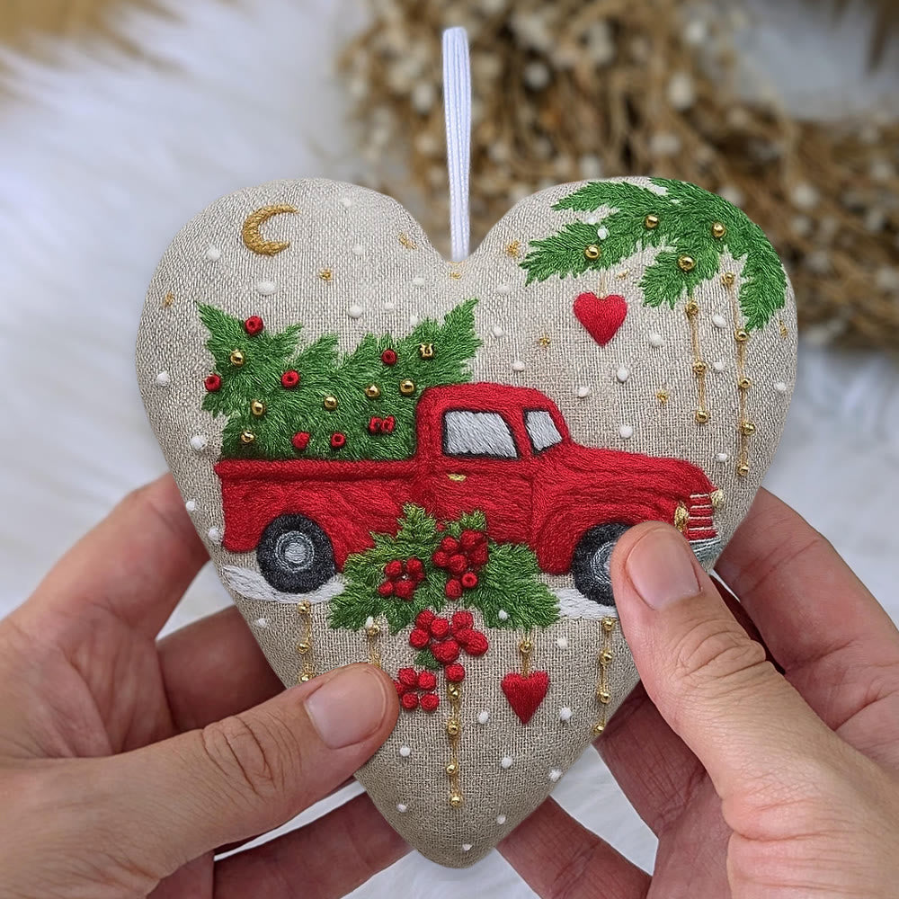 Rubbyoo Heart Embroidery Kit - Christmas Truck | Diy Christmas Stitch | Perfect Handmade Gift  - image 4