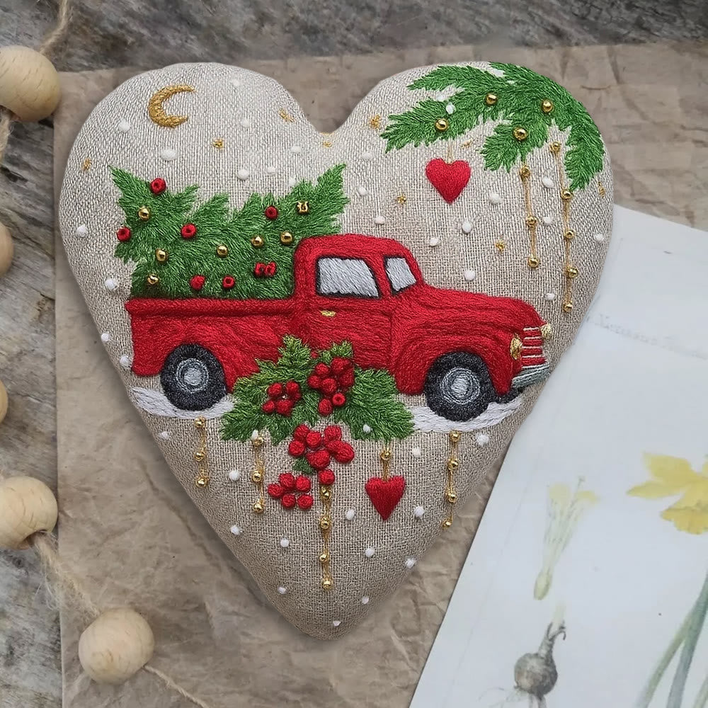 Rubbyoo Heart Embroidery Kit - Christmas Truck | Diy Christmas Stitch | Perfect Handmade Gift  - image 7