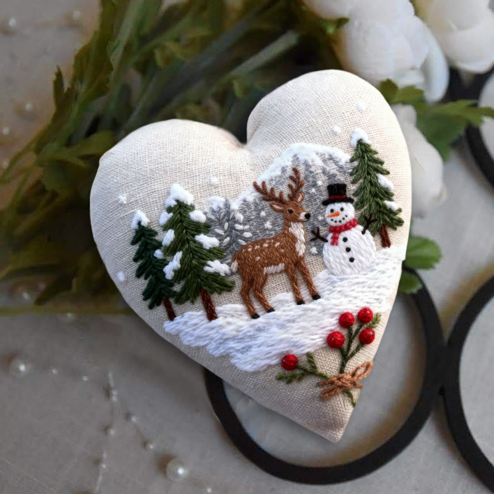 Rubbyoo Heart Embroidery Kit - Winter Forest | Christmas Snowy View | Handmade Needle Art  - image 6