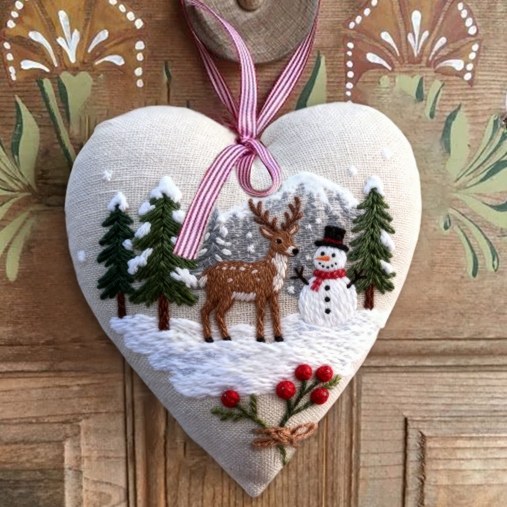 Rubbyoo Heart Embroidery Kit - Winter Forest | Christmas Snowy View | Handmade Needle Art  - image 3
