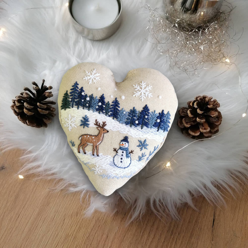 Rubbyoo Heart Embroidery Kit - Deer And Snowman | Handmade Winter Craft | Diy Home Decoration  - image 9