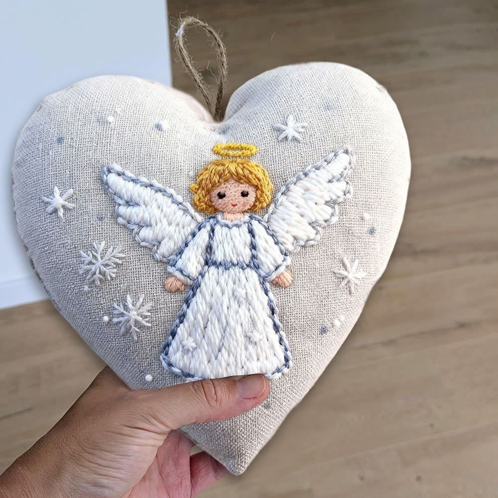 Rubbyoo Heart Embroidery Kit - Adorable Angel | Diy Needle Artwork | Perfect Hanging Decor  - image 5