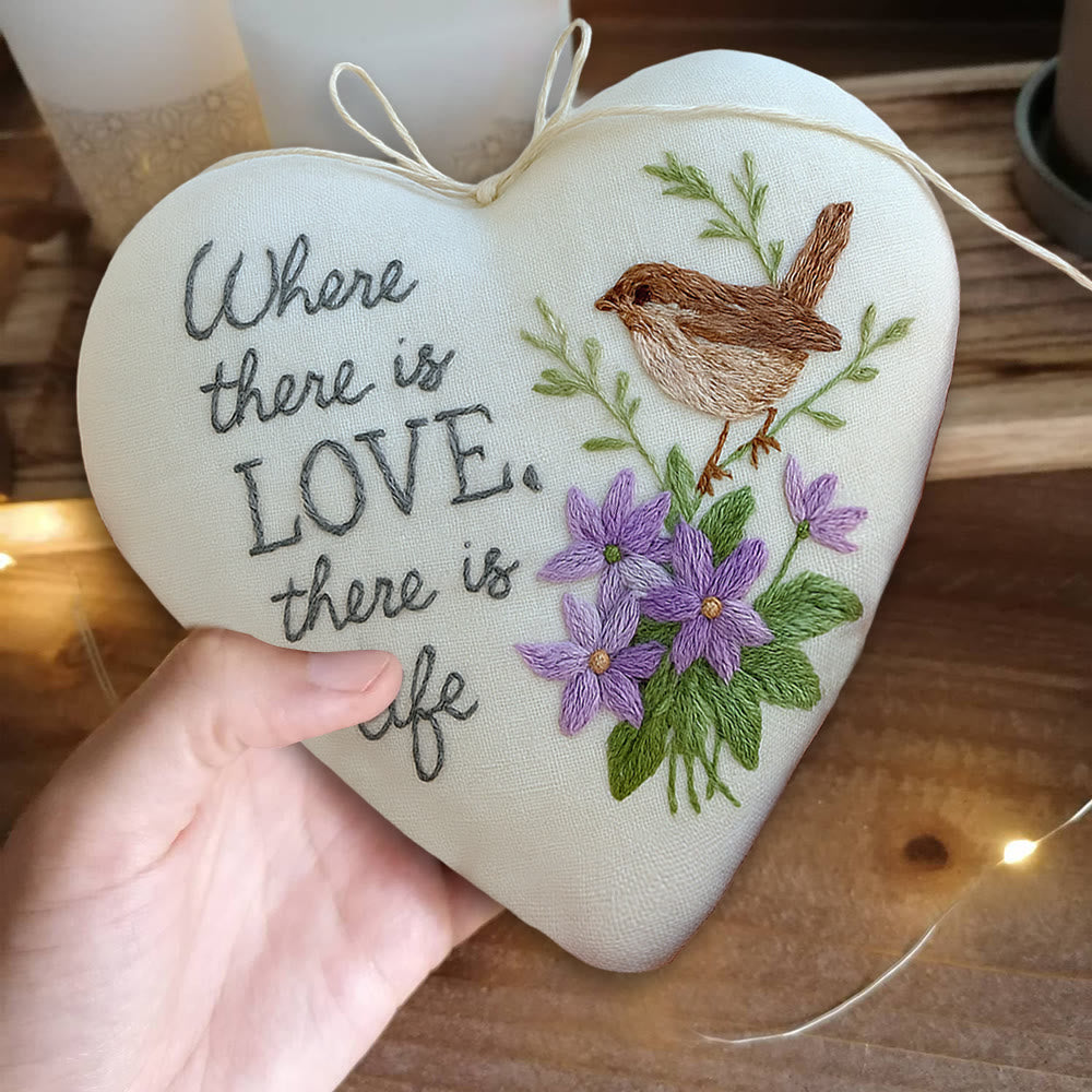 Rubbyoo Heart Embroidery Kit - Love Bird | Floral Animal Craft | Handmade Valentines Ornament  - image 9