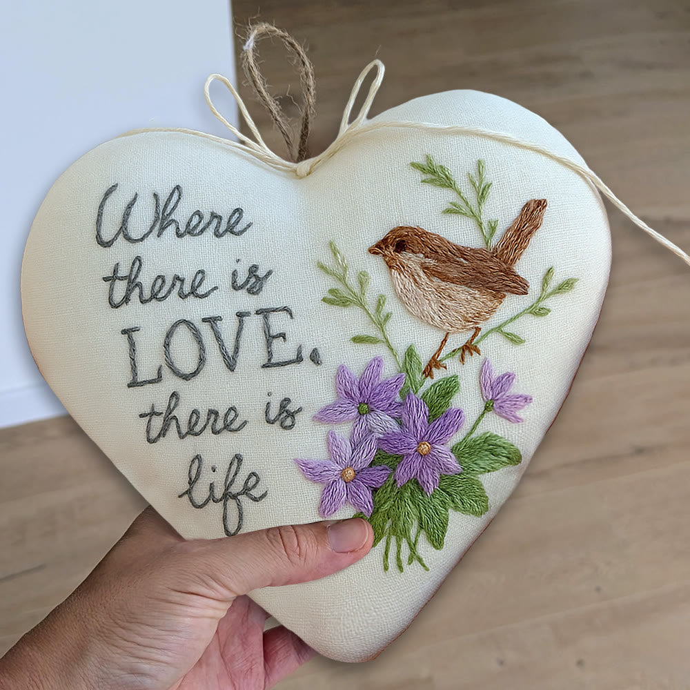 Rubbyoo Heart Embroidery Kit - Love Bird | Floral Animal Craft | Handmade Valentines Ornament  - image 7