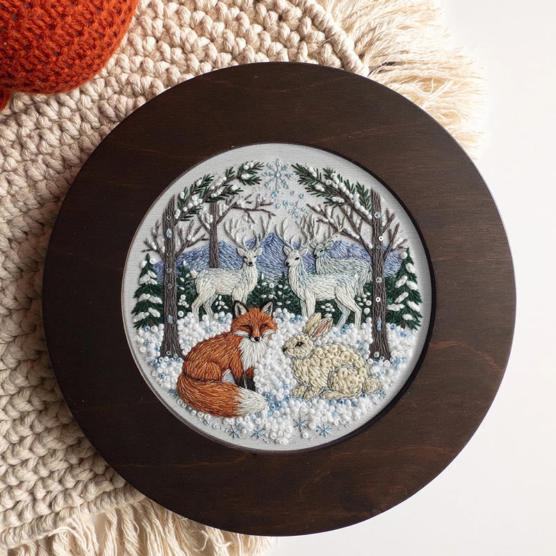 Rubbyoo Embroidery Kit - Winter Animal | Handmade Hoop Art | Perfect Gift For Animal Lover - image 9