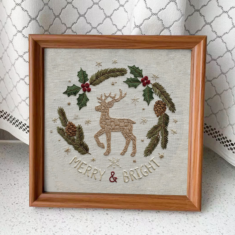 Rubbyoo Embroidery Kit - Holly Reindeer | Home Hanging Ornament | Needle Holiday Gift  - Embroidery Kit Plus An Extra Frame - image 10