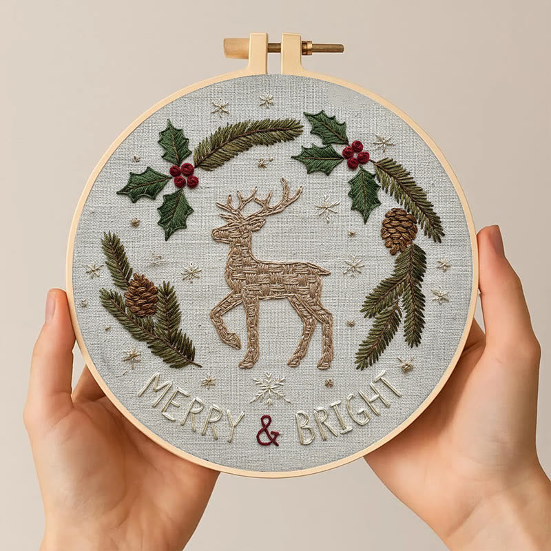 Rubbyoo Embroidery Kit - Holly Reindeer | Home Hanging Ornament | Needle Holiday Gift  - image 6