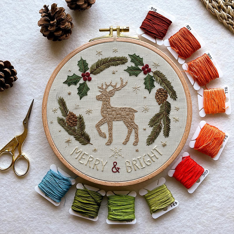 Rubbyoo Embroidery Kit - Holly Reindeer | Home Hanging Ornament | Needle Holiday Gift  - image 7