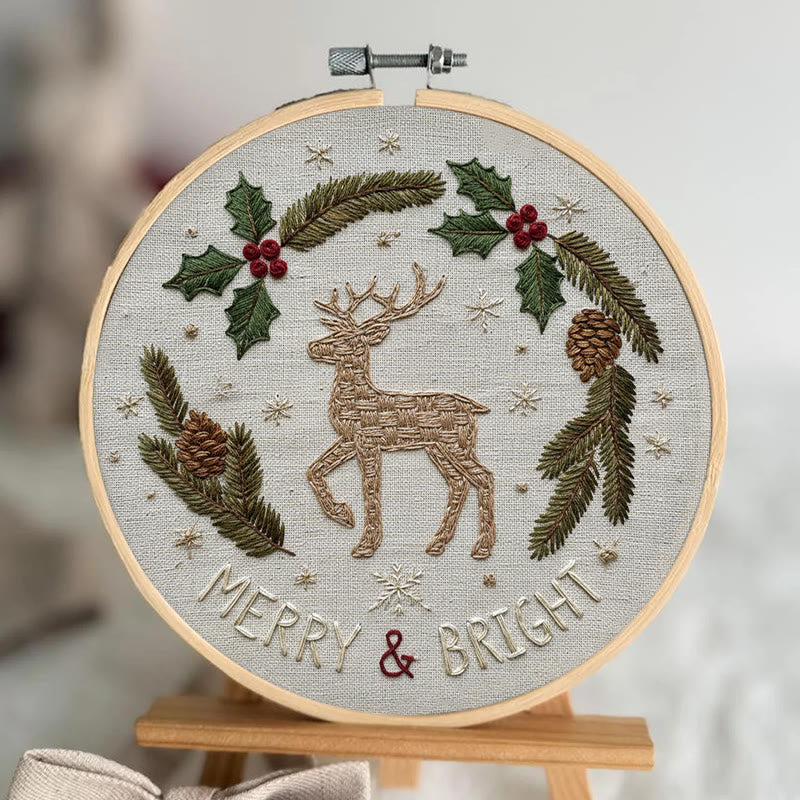 Rubbyoo Embroidery Kit - Holly Reindeer | Home Hanging Ornament | Needle Holiday Gift  - image 2