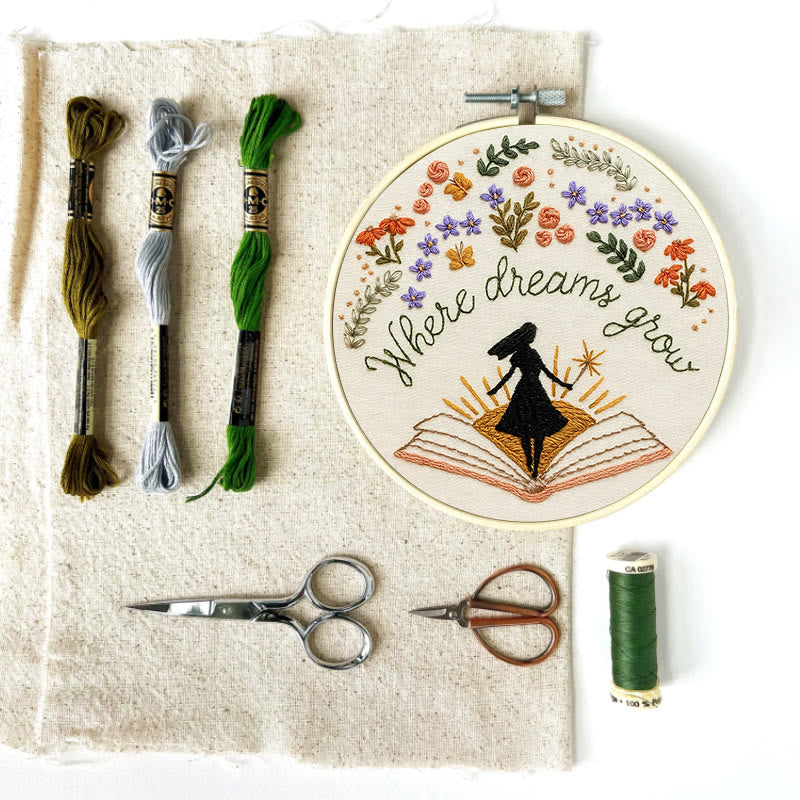 Rubbyoo Embroidery Kit - Charming Flowers With Book | Diy Desk Ornament  | Gift For Book Lovers - image 10