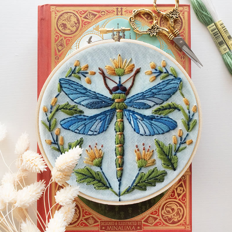 Rubbyoo Embroidery Kit - Floral Dragonfly | Diy Insect Craft | Hanging Wall Art Decor - image 9