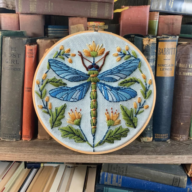 Rubbyoo Embroidery Kit - Floral Dragonfly | Diy Insect Craft | Hanging Wall Art Decor - image 6