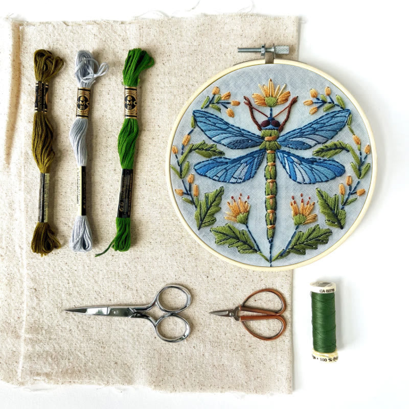 Rubbyoo Embroidery Kit - Floral Dragonfly | Diy Insect Craft | Hanging Wall Art Decor - image 11