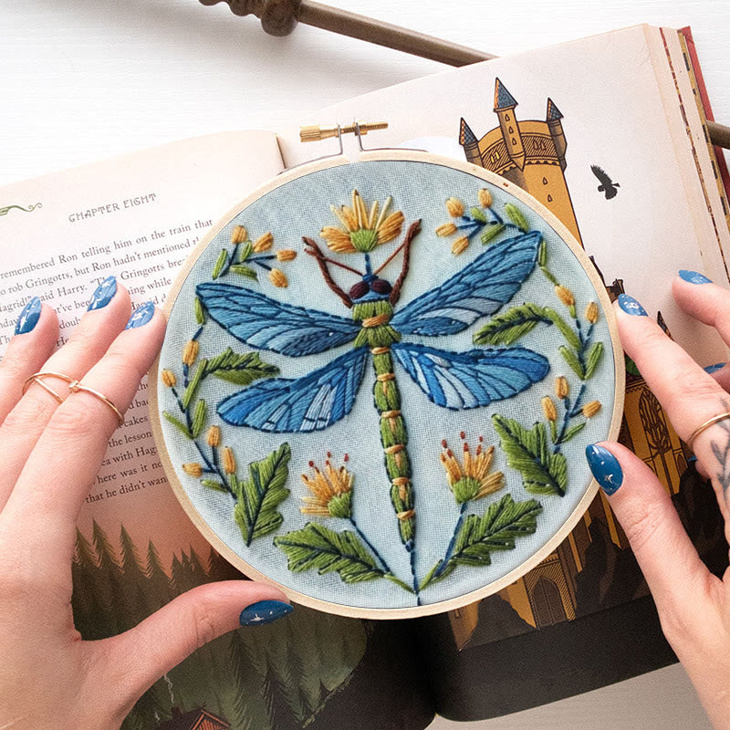 Rubbyoo Embroidery Kit - Floral Dragonfly | Diy Insect Craft | Hanging Wall Art Decor - image 7