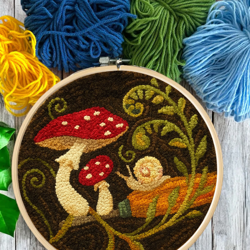 Cute Mushroom Punch Needle Kit - Wall Ornament Gift | Beginner Handmade Needlework - image 8