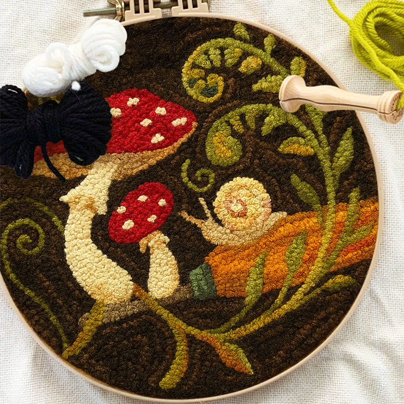 Cute Mushroom Punch Needle Kit - Wall Ornament Gift | Beginner Handmade Needlework - image 2