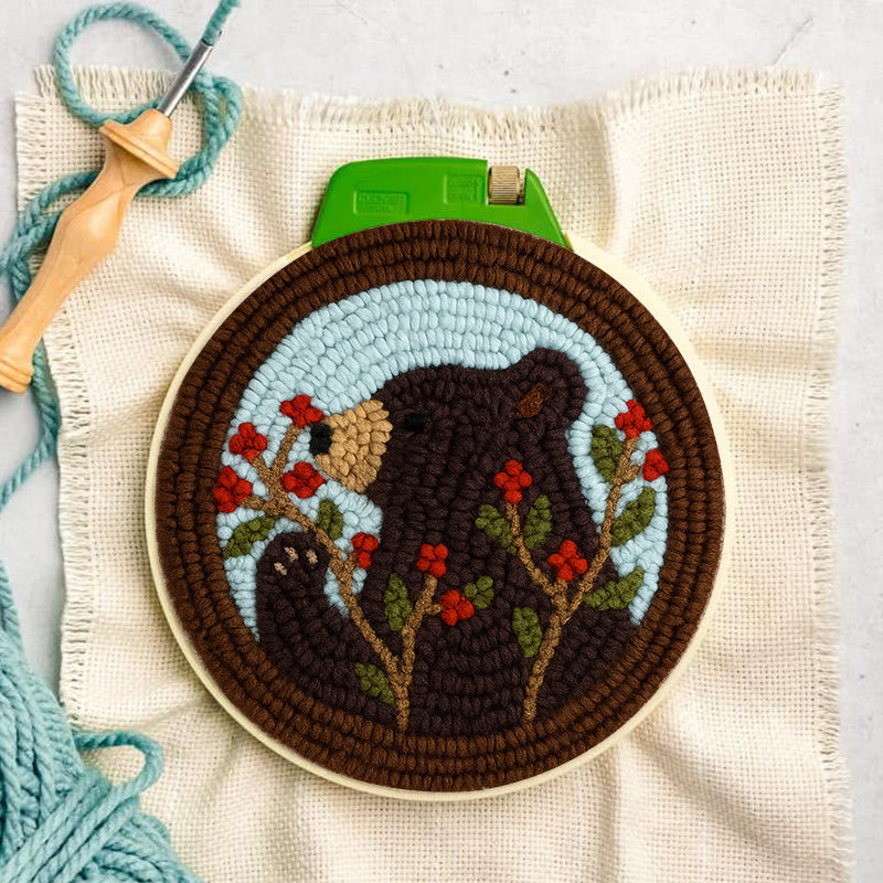 Brown Bear Punch Needle Kit - Adorable Animal Art | Handmade Gift For Decoration - image 4