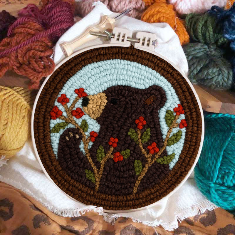 Brown Bear Punch Needle Kit - Adorable Animal Art | Handmade Gift For Decoration - image 2