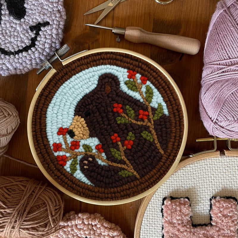 Brown Bear Punch Needle Kit - Adorable Animal Art | Handmade Gift For Decoration - image 7