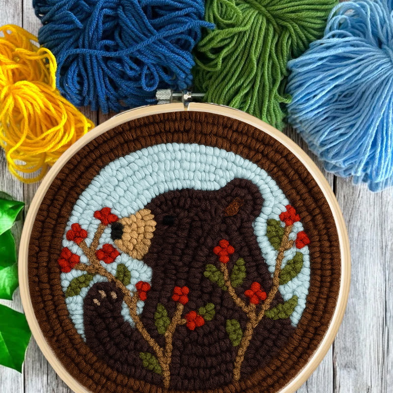 Brown Bear Punch Needle Kit - Adorable Animal Art | Handmade Gift For Decoration - image 9