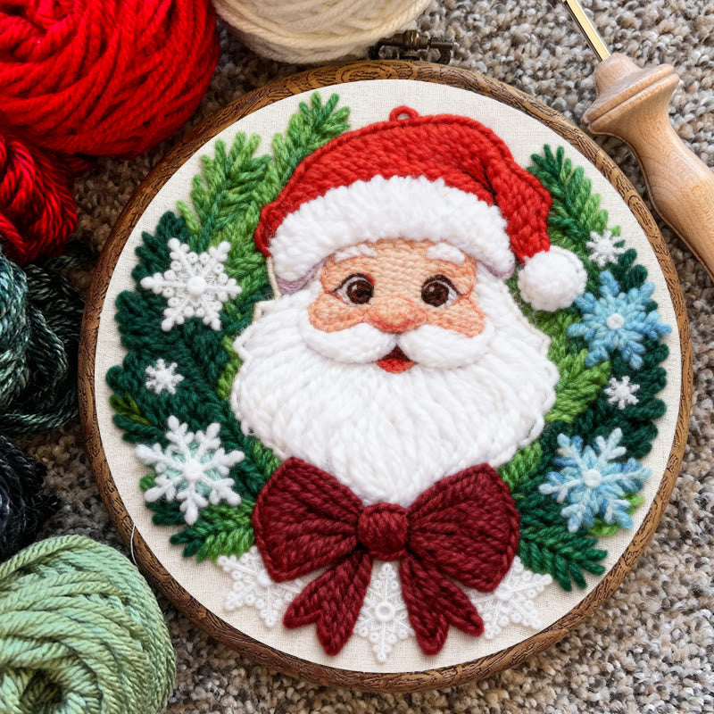 Happy Santa Claus Punch Needle Kit - Diy Beginner Handicraft | Christmas Tree Hanging Art - image 7