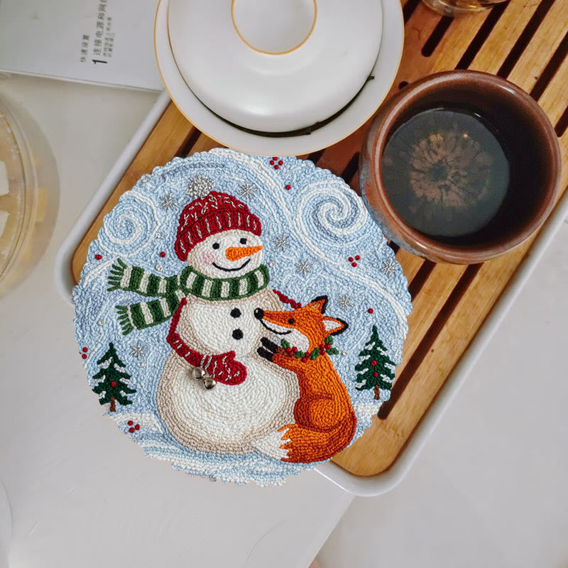Christmas Forest Punch Needle Kit - Winter Animal Art | Nice Holiday Decor - 5 inch Coaster Kit - image 12