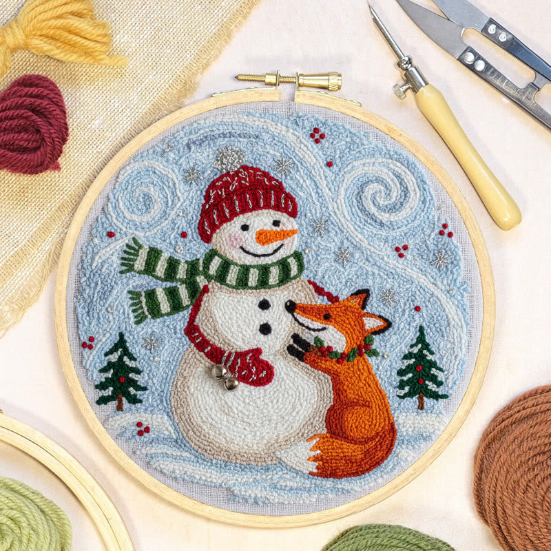 Christmas Forest Punch Needle Kit - Winter Animal Art | Nice Holiday Decor - image 6