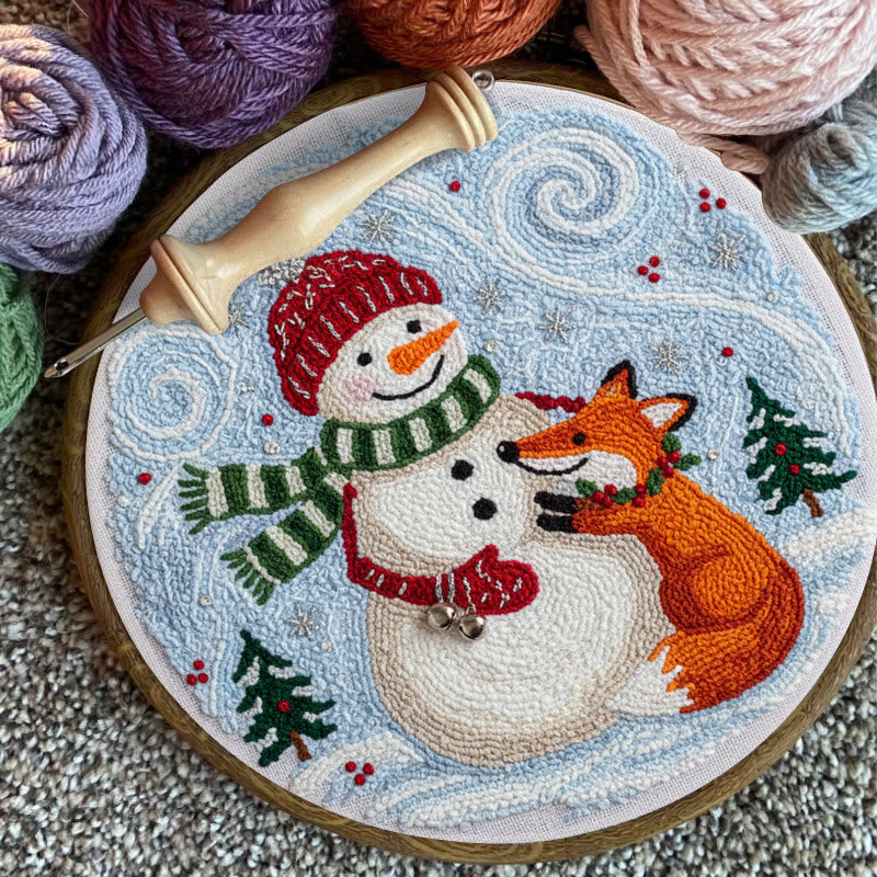 Christmas Forest Punch Needle Kit - Winter Animal Art | Nice Holiday Decor - image 8