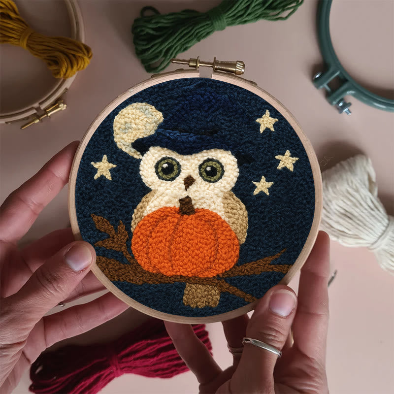 Night Owl Punch Needle Kit - Handmade Bird Art | Nice Decor For Halloween  - image 6