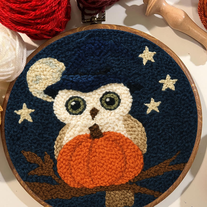 Night Owl Punch Needle Kit - Handmade Bird Art | Nice Decor For Halloween  - image 8