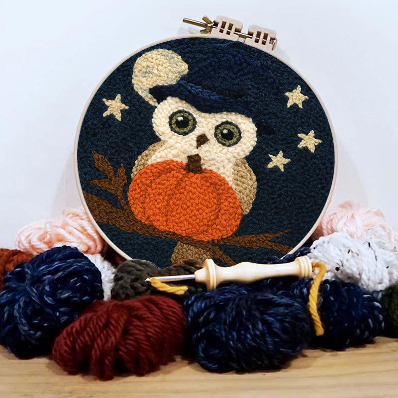Night Owl Punch Needle Kit - Handmade Bird Art | Nice Decor For Halloween  - image 4
