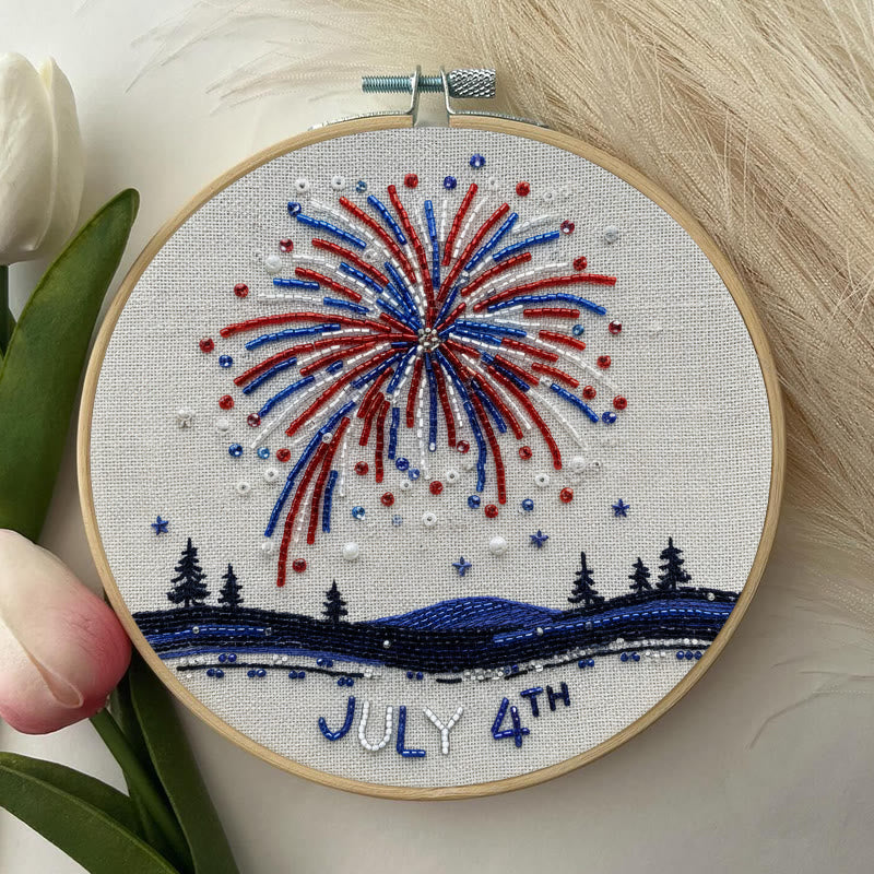 Rubbyoo Bead Embroidery Kit - July 4th Fireworks Celebration | Diy Handmade Artwork | Perfect For Decoration - image 5