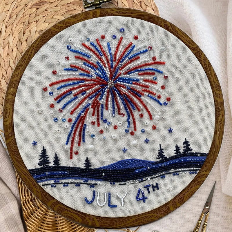 Rubbyoo Bead Embroidery Kit - July 4th Fireworks Celebration | Diy Handmade Artwork | Perfect For Decoration - image 7